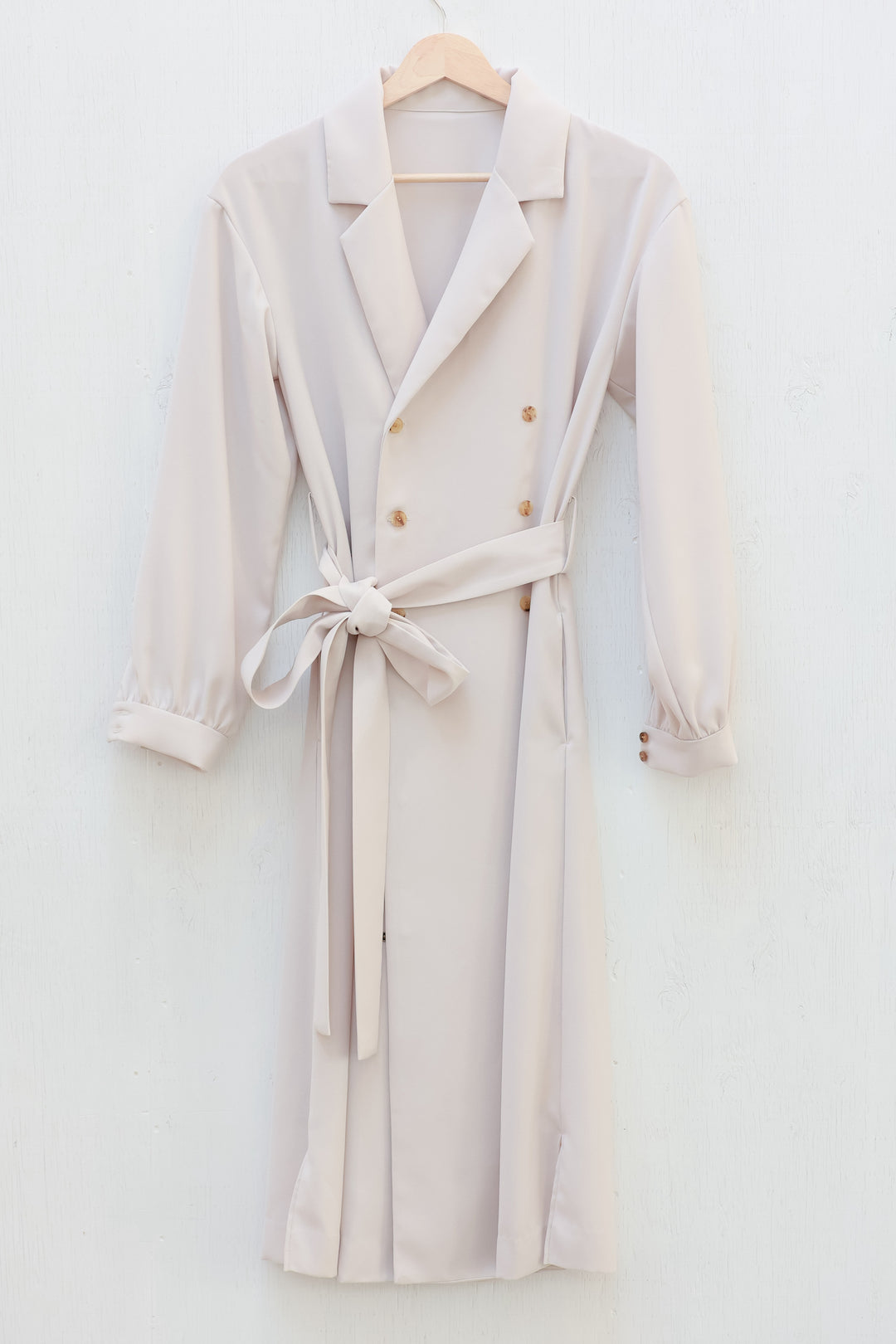 Satin Drape Trench Dress Coat