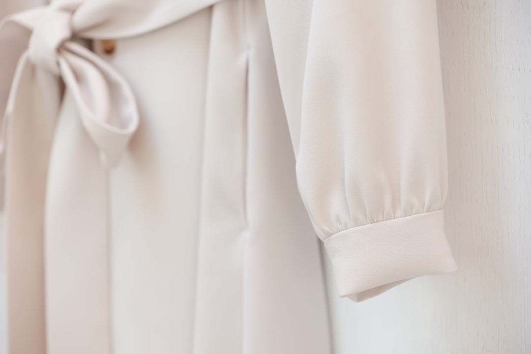 Satin Drape Trench Dress Coat