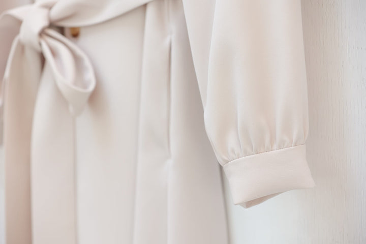 Satin Drape Trench Dress Coat