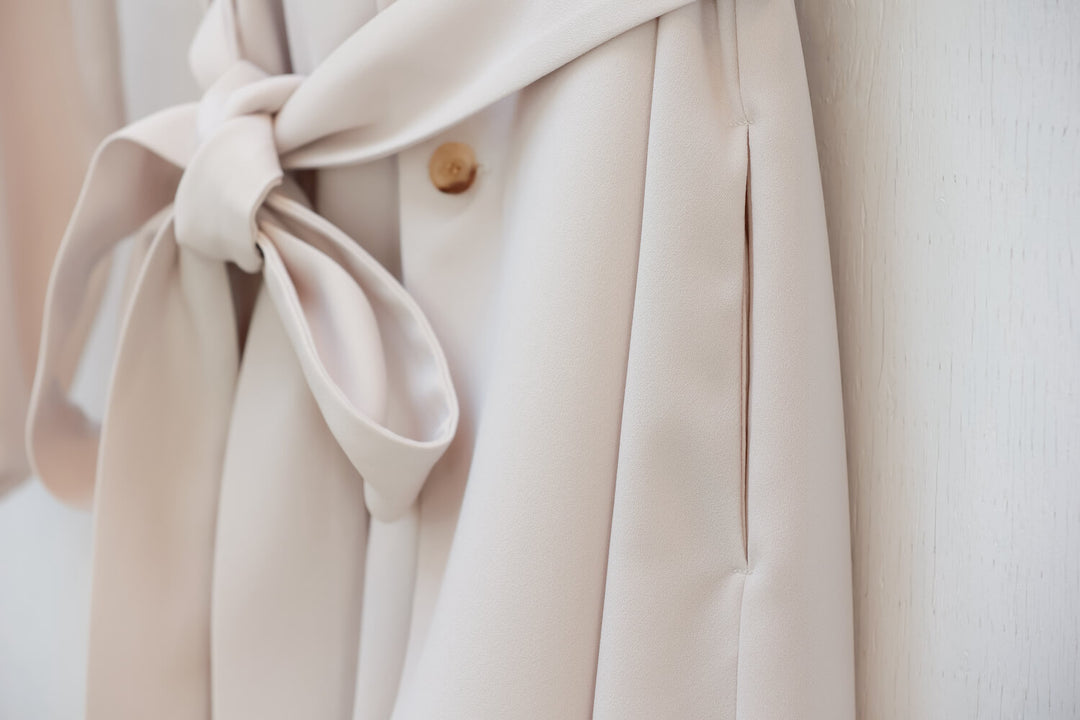 Satin Drape Trench Dress Coat