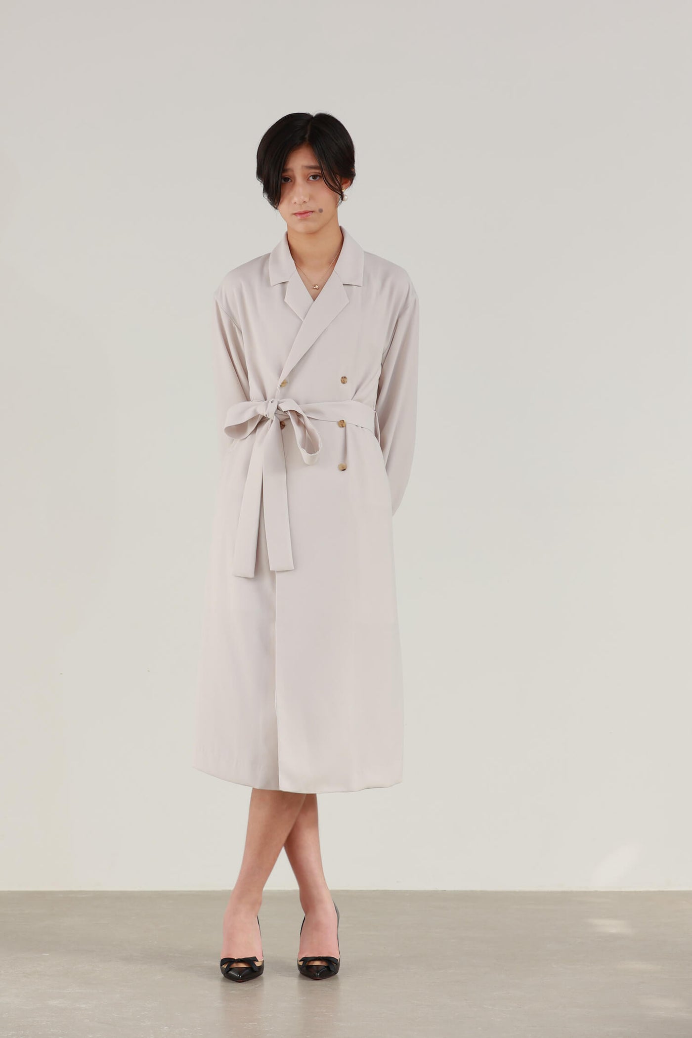 【Spring/Autumn】Soft Trench Dress (Gray)